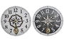 DKD Home Decor Reloj de Pared Mediterraneo Blanco Negro 4 x 58 x 58 cm (4 Unidades)