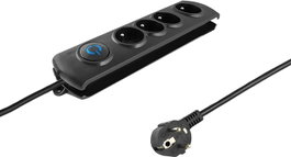 Qoltec Regleta protectora de sobretensión 4 tomas 1.5m negro