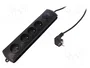 Qoltec Regleta protectora de sobretensión 4 tomas 1.5m negro