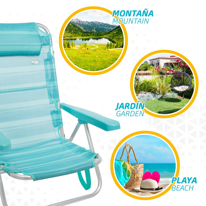 AKTIVE Silla plegable ALU 5 POS 48 AKTIVE Silla plegable ALU 5 POS 48