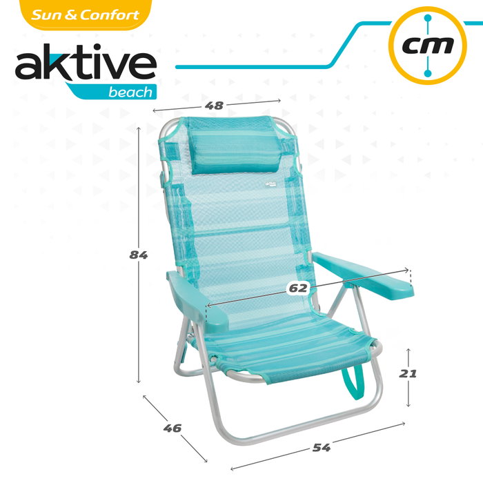 AKTIVE Silla plegable ALU 5 POS 48 AKTIVE Silla plegable ALU 5 POS 48