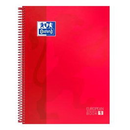 Oxford Classic Europeanbook 1 Cuaderno Write&Erase A4+ Rojo 80 Hojas Microperforado Tapa Extradura Set 5 Unidades (Set de 5)