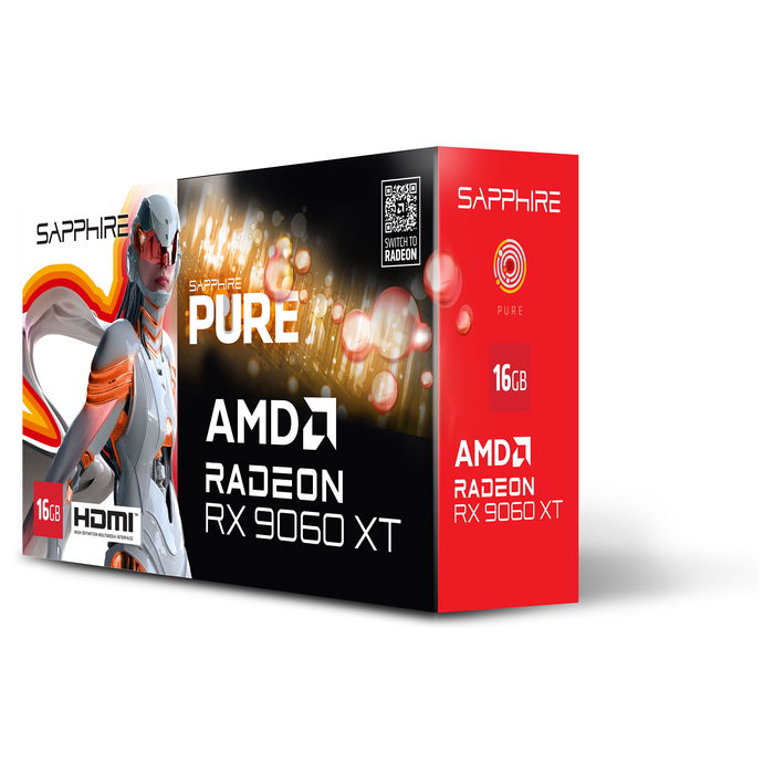 Sapphire RX 9060 XT 16GB GDDR6 Pure OC White Tarjeta Gráfica Sapphire RX 9060 XT 16GB GDDR6 Pure OC White Tarjeta Gráfica