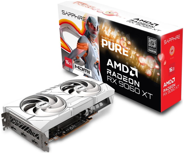 Sapphire RX 9060 XT PureRaedeon OC 16GB White Sapphire RX 9060 XT PureRaedeon OC 16GB White