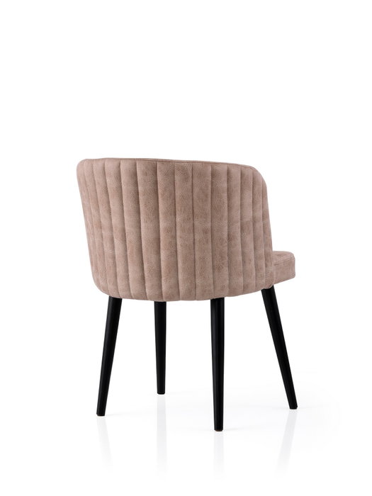 Hanah Home 4201 V4 Conjunto de Sillas 4 Piezas Negro y Beige con Estructura de Hierro y Patas de Haya