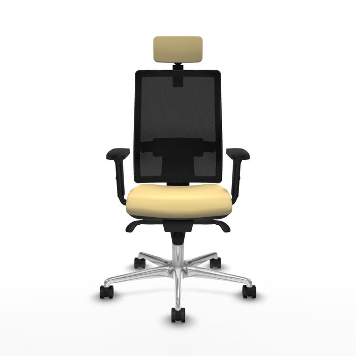 PIQUERAS Y CRESPO Silla de oficina Horna con mecanismo Sincro, Crema y Negro PIQUERAS Y CRESPO Silla de oficina Horna con mecanismo Sincro, Crema y Negro