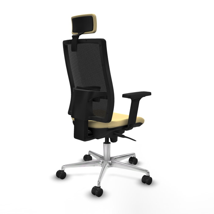 PIQUERAS Y CRESPO Silla de oficina Horna con mecanismo Sincro, Crema y Negro PIQUERAS Y CRESPO Silla de oficina Horna con mecanismo Sincro, Crema y Negro