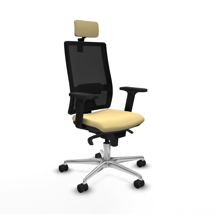 PIQUERAS Y CRESPO Silla de oficina Horna con mecanismo Sincro, Crema y Negro PIQUERAS Y CRESPO Silla de oficina Horna con mecanismo Sincro, Crema y Negro