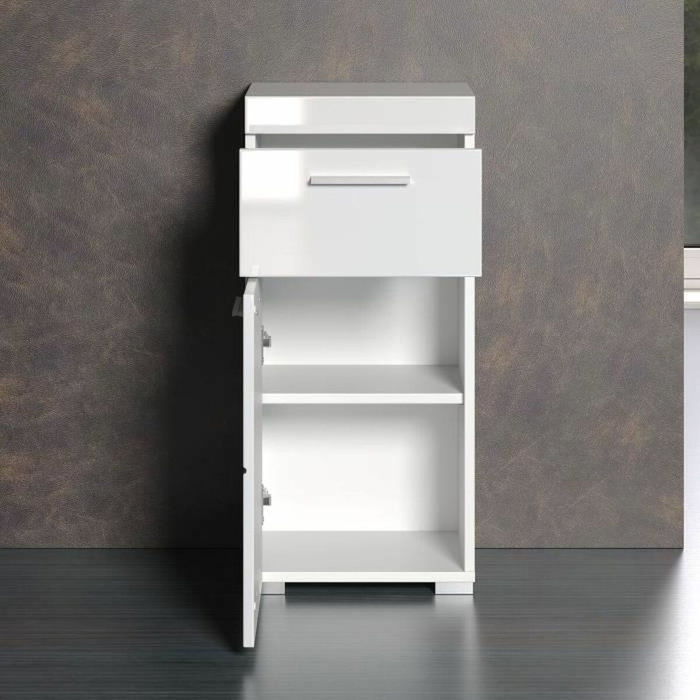 Trendteam Mueble bajo de baño AMANDA - 1 puerta + 1 cajón - Blanco