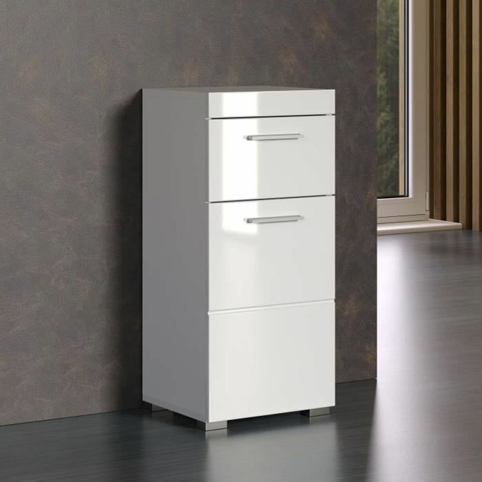 Trendteam Mueble bajo de baño AMANDA - 1 puerta + 1 cajón - Blanco