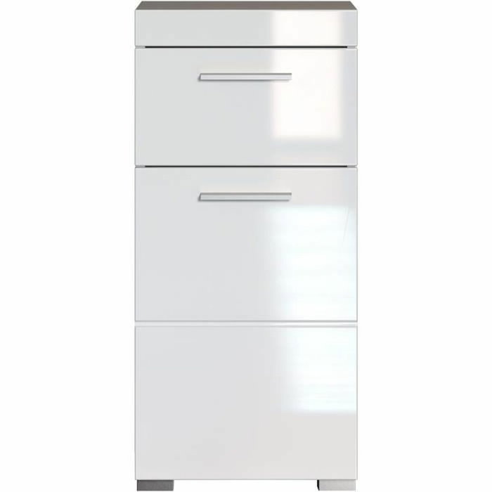 Trendteam Mueble bajo de baño AMANDA - 1 puerta + 1 cajón - Blanco