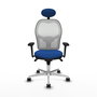 PIQUERAS Y CRESPO Silla de oficina Jorquera Azul y Blanco con Mecanismo Sincro