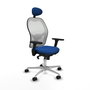 PIQUERAS Y CRESPO Silla de oficina Jorquera Azul y Blanco con Mecanismo Sincro