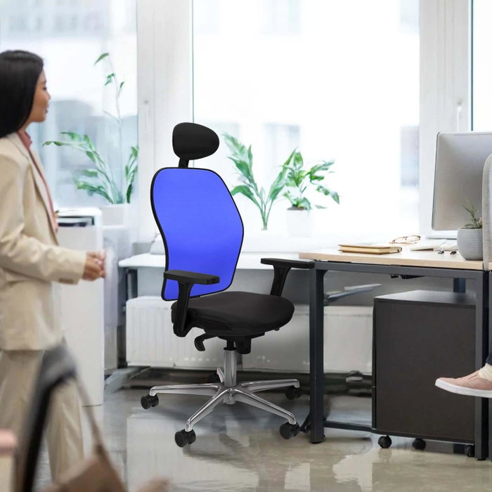PIQUERAS Y CRESPO Silla de oficina Jorquera Azul y Blanco con Mecanismo Sincro PIQUERAS Y CRESPO Silla de oficina Jorquera Azul y Blanco con Mecanismo Sincro