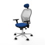 PIQUERAS Y CRESPO Silla de oficina Jorquera Azul y Blanco con Mecanismo Sincro