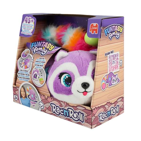 Diset Peluche Mapache Travieso Racc'N'Rol con 45 sonidos y reacciones