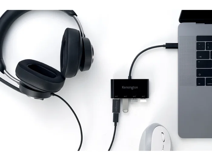 Kensington CH1200 Hub USB-C 10Gbps con Cargador y 4 Puertos USB-A 3.2