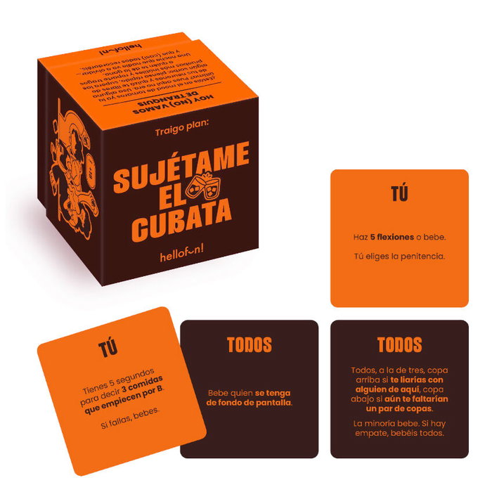 HELLOFUN! Juego Sujetame el Cubata Español +18 Años 96 Cartas