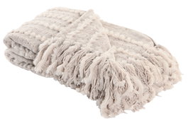 DKD Home Decor Manta de Chenilla Beige 130x170x170 cm