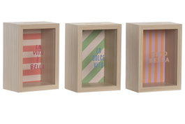 DKD Home Decor Hucha MDF y Cristal Bella Vita Multicolor Surtida