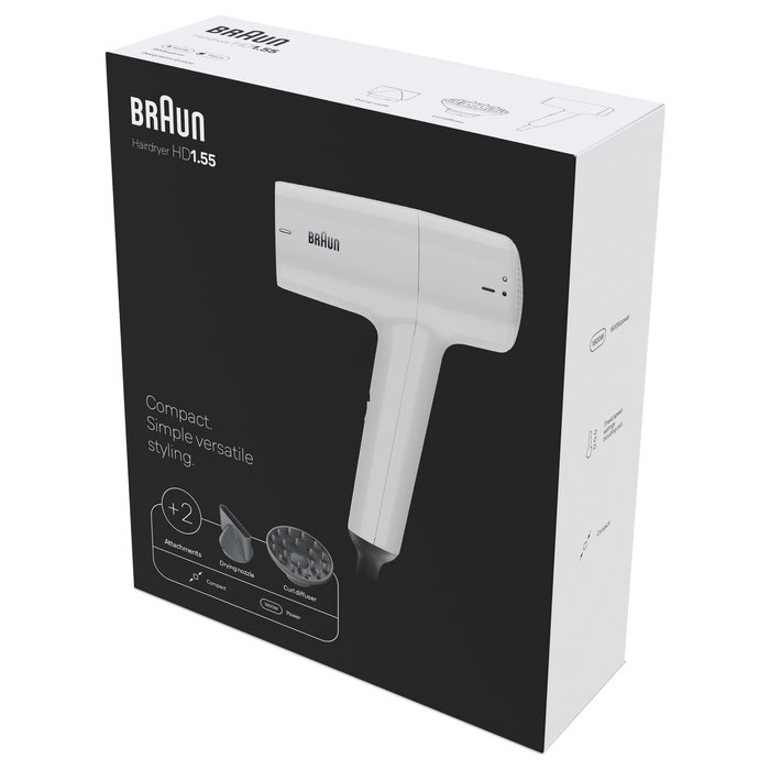 Braun Secador de Pelo HD1.55 Blanco 1800 W