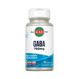 KAL Gaba 750Mg 30Comprimidos Ácido Gamma Aminobutírico Neurotransmisor Relajación Apto Veganos