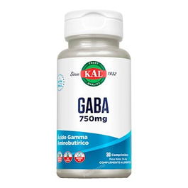 KAL Gaba 750Mg 30Comprimidos Ácido Gamma Aminobutírico Neurotransmisor Relajación Apto Veganos