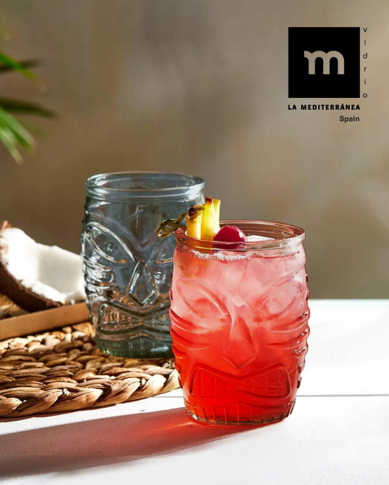 La Mediterranea Vaso Bajo Tiki 500 ml Colores (24 Unidades)