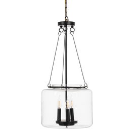 Lámpara de Techo Negro Cristal Hierro 220-240 V 35 x 35 x 72 cm