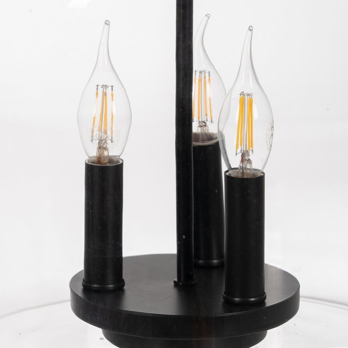 Lámpara Techo Negro Metal / Cristal 35 X 35 X 72 cm