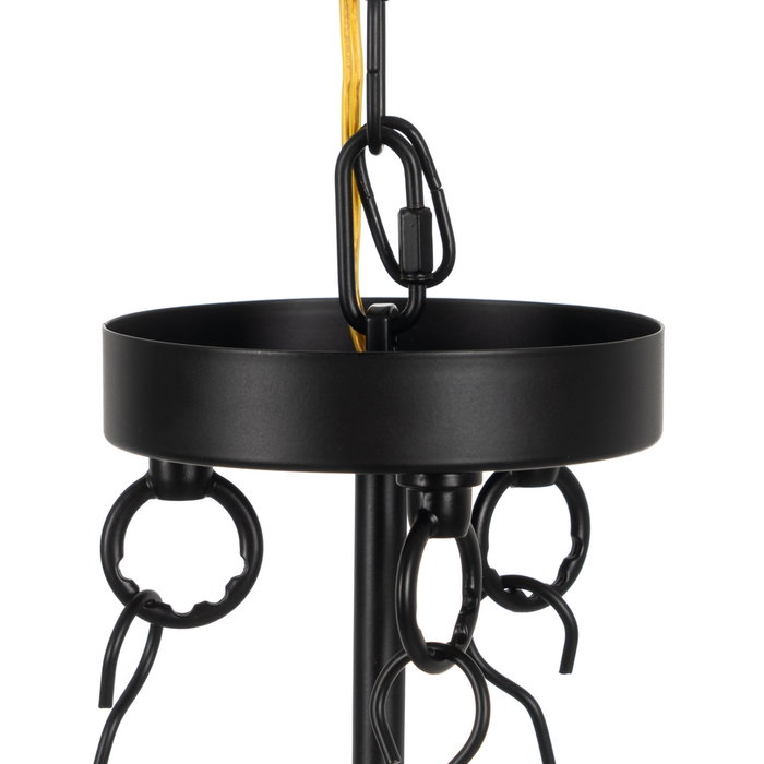 Lámpara Techo Negro Metal / Cristal 35 X 35 X 72 cm