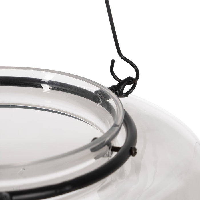 Lámpara Techo Negro Metal / Cristal 35 X 35 X 72 cm