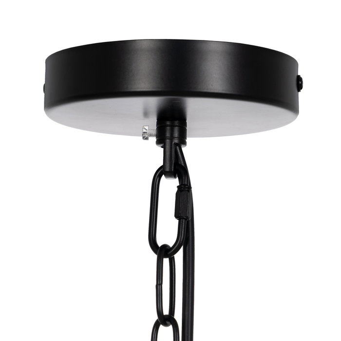 Lámpara Techo Negro Metal / Cristal 35 X 35 X 72 cm