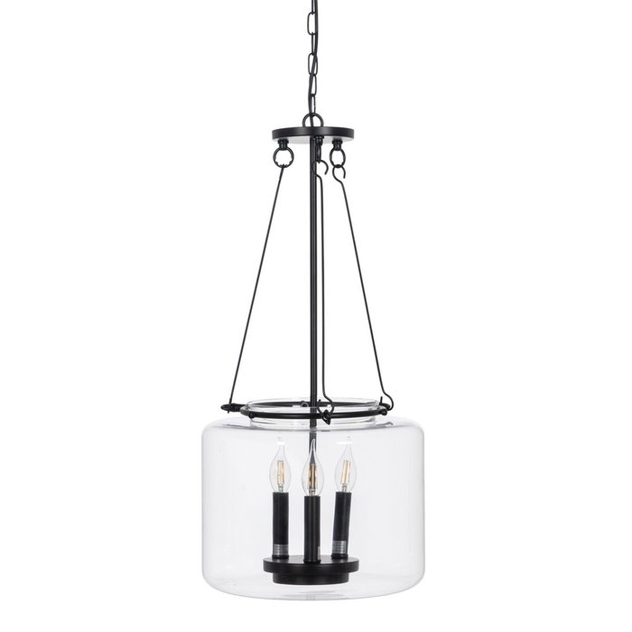 Ixia Lámpara de Techo Negro en Metal y Cristal 35 x 35 x 72 cm Ixia Lámpara de Techo Negro en Metal y Cristal 35 x 35 x 72 cm
