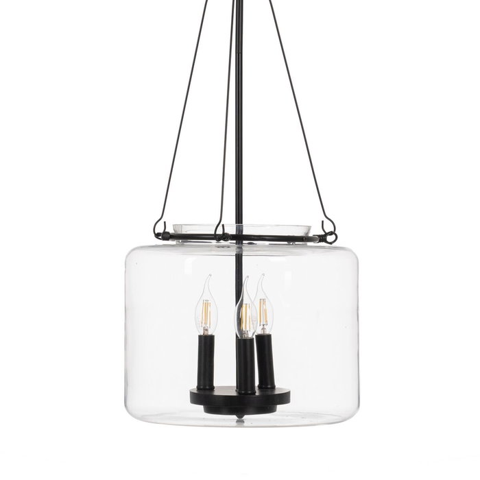 Ixia Lámpara de Techo Negro en Metal y Cristal 35 x 35 x 72 cm Ixia Lámpara de Techo Negro en Metal y Cristal 35 x 35 x 72 cm