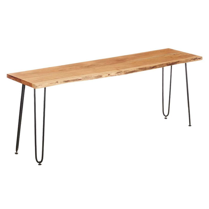 Giftdecor Mueble TV Madera Live Edge Marrón y Negro