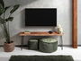Giftdecor Mueble TV Madera Live Edge Acacia Marron Negro 140 x 37 x 52 cm