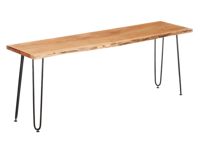 Giftdecor Mueble TV Madera Live Edge Acacia Marron Negro 140 x 37 x 52 cm