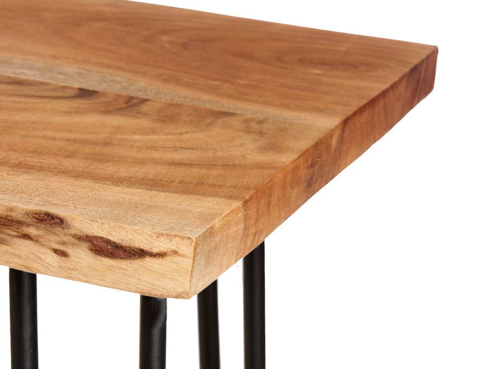 Giftdecor Mueble TV Madera Live Edge Acacia Marron Negro 140 x 37 x 52 cm