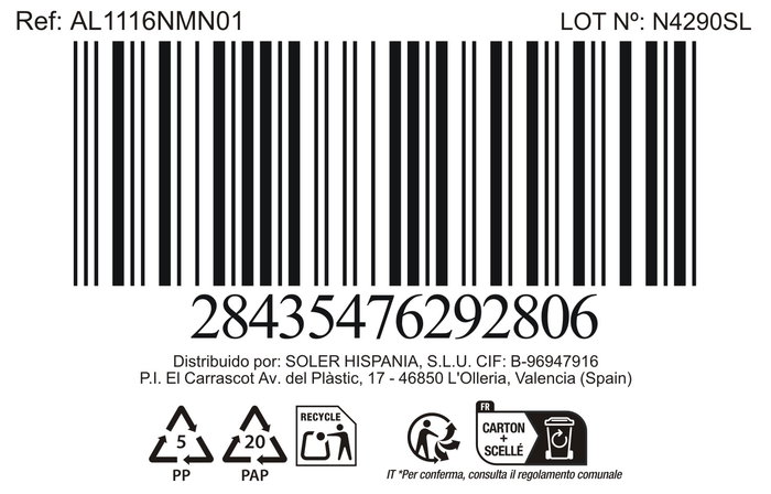 Inde Set de 3 Platos Llanos Ischia, Vidrio Opal Negro, Diámetro 25.3 cm (4 Cajas)