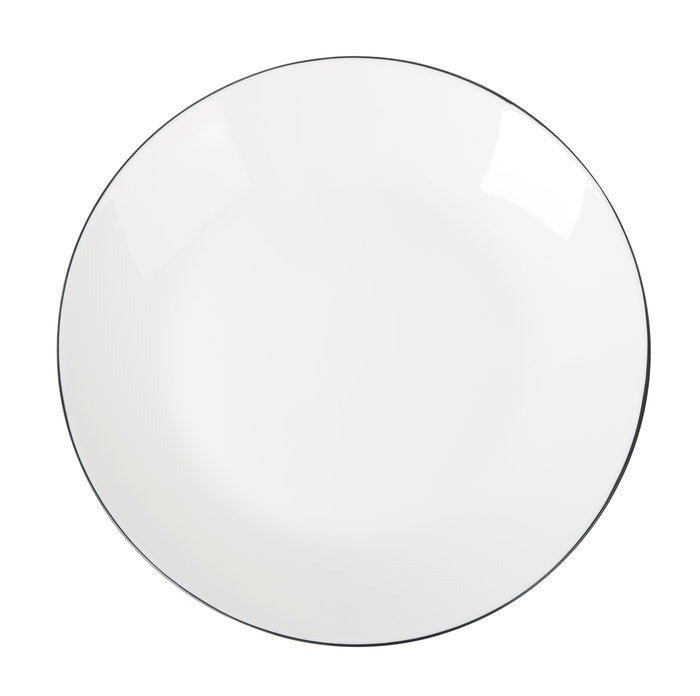 Inde Set de 3 Platos Llanos Ischia, Vidrio Opal Negro, Diámetro 25.3 cm (4 Cajas)