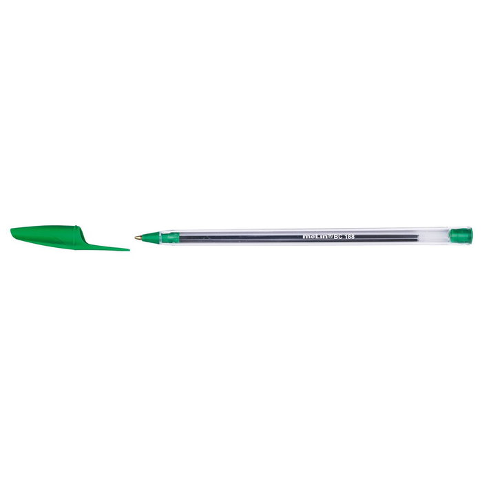 Molin Bolígrafo Basic Cristal Verde (Set de 50)