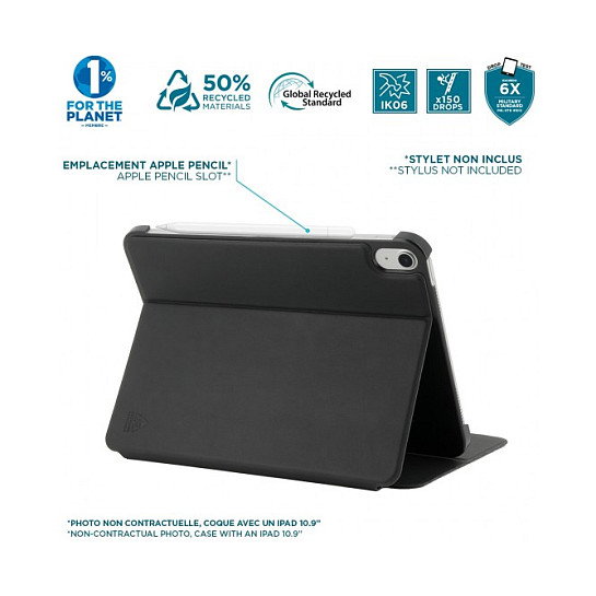 Mobilis RE.LIFE para iPad Air 11'' 2024 M2 y 2025 M3, Negro, 50% Reciclado