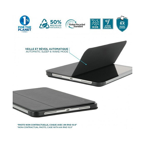 Mobilis RE.LIFE para iPad Air 11'' 2024 M2 y 2025 M3, Negro, 50% Reciclado