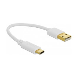 DeLOCK Cable de carga USB Tipo-A a USB Type-C 15 cm Blanco