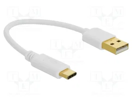 DeLOCK Cable de carga USB Tipo-A a USB Tipo-C™ 15 cm Blanco