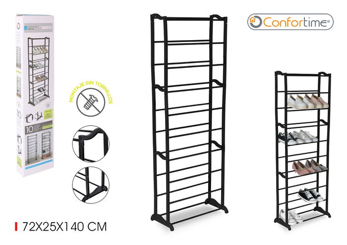 Confortime Zapatero Metal 40 Pares 72 x 25 x 140 cm (6 Unidades) Confortime Zapatero Metal 40 Pares 72 x 25 x 140 cm (6 Unidades)
