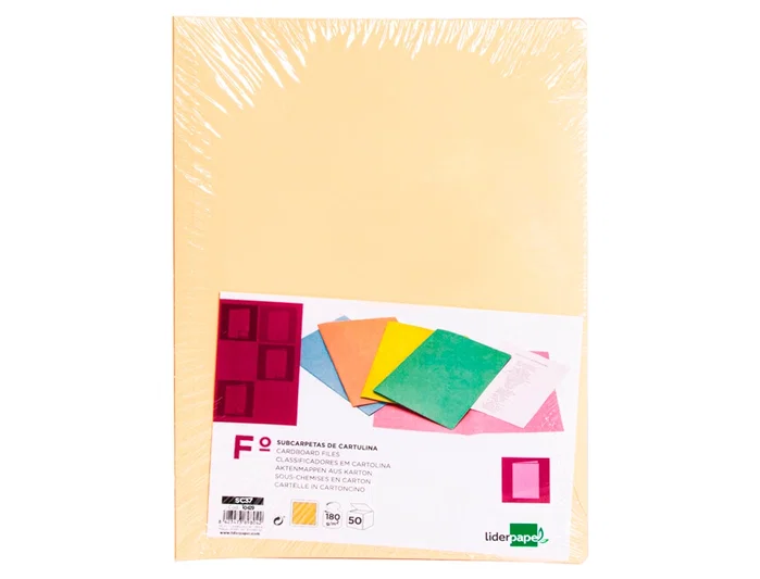 Liderpapel Subcarpeta Folio Naranja Pastel 180g/m2