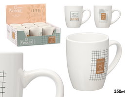Vessia Taza Porcelana Coffee Natural Surtidos 350 ml 12.4 x 10 x 8.3 cm (Set de 27)