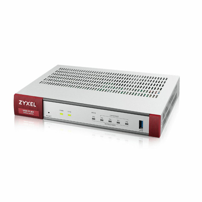 Zyxel USG Flex 50HP EU0102F Firewall de seguridad con 5 puertos Gigabit (1 PoE+ 30W), VPN, IPS, gestión en la nube y licencia Gold 1 año
